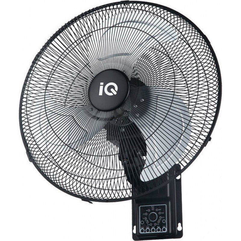 IQ MWF-20R Επιτοίχιος Μεταλλικός Ανεμιστήρας 50cm με Τηλεχειριστήριο 130W Μαύρος  